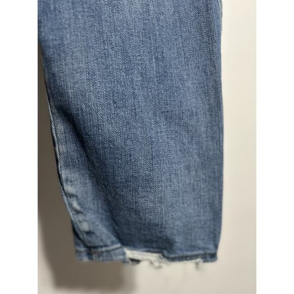 Flying Monkey Ultra High Rise Ankle Blue Rip Distressed Straight Jeans Size 27 - Picture 11 of 13